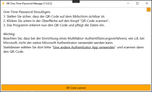 Behalten Sie den Überblick: Alle aktiven OTP-Codes übersichtlich aufgelistet, klar strukturiert und sofort einsatzbereit.