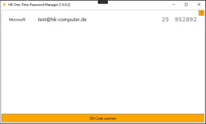 Ein hinterlegter OTP-Code kann mit einem Klick angezeigt oder kopiert werden, ideal für schnelles und sicheres Login.